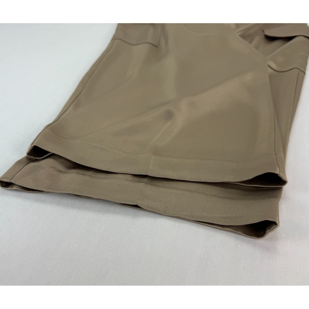 Babaton Aritzia Outgoing Satin Cargo Pants Womens 12 Taupe Pleated Party Holiday - Picture 10 of 15